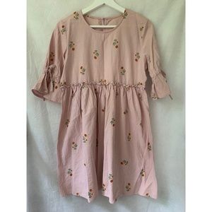 Shein Pink Sunflower Babydoll Dress Size S (NWOT)